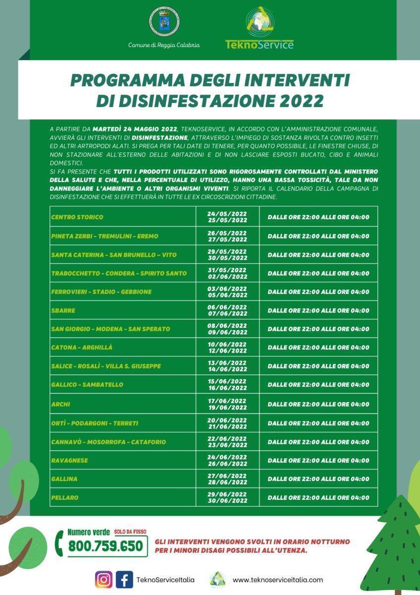 Programma Degli Interventi Di Disinfestazione 2022