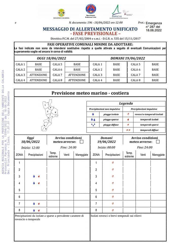 Bollettino Protezione Civile 1