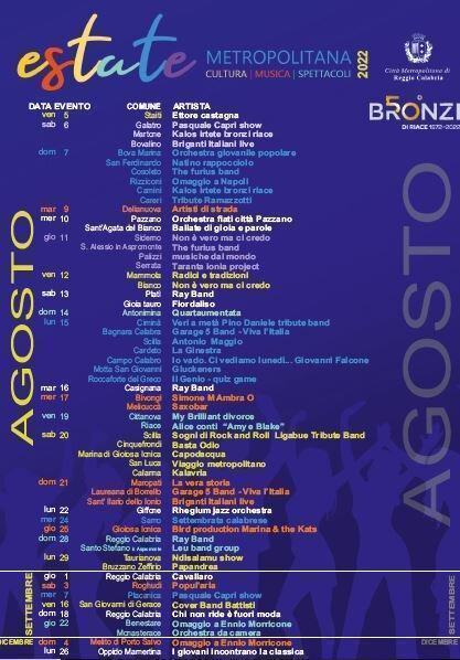 Calendario Estate Metropolitana 1
