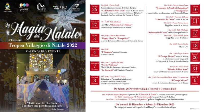 Calendario Eventi Tropea Natale 2022