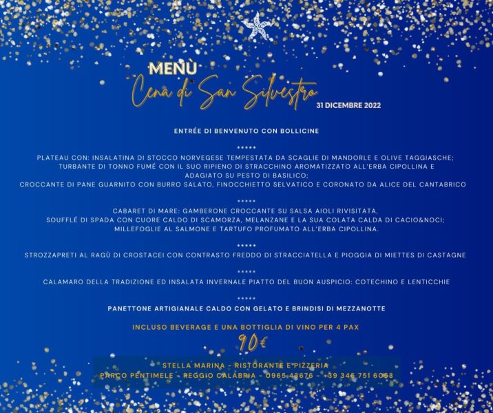 Locandina Cena Vigilia Capodanno Stella Marina