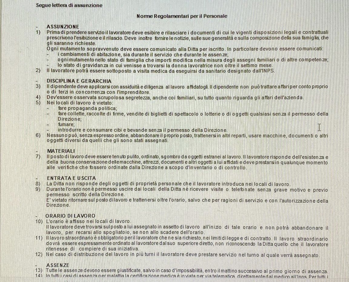 Contratto Lavoro