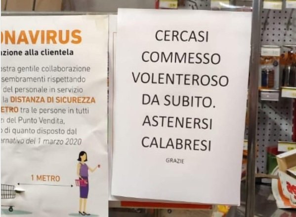 Cercasi Lavoro Astenersi Calabresi