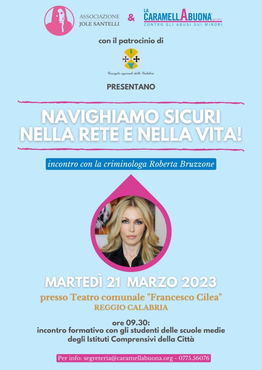 Roberta Bruzzone In Calabria Incontro Con Le Scuole
