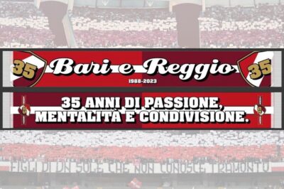 Striscione Gemelaggio Bari Reggina