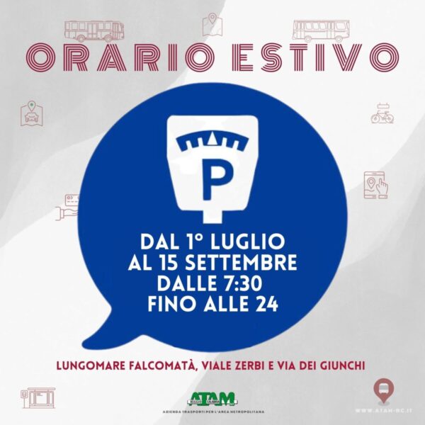 Locandina Parcheggi Orari Estivi