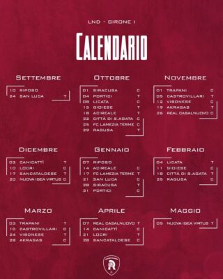 Calendario Nuova Reggina