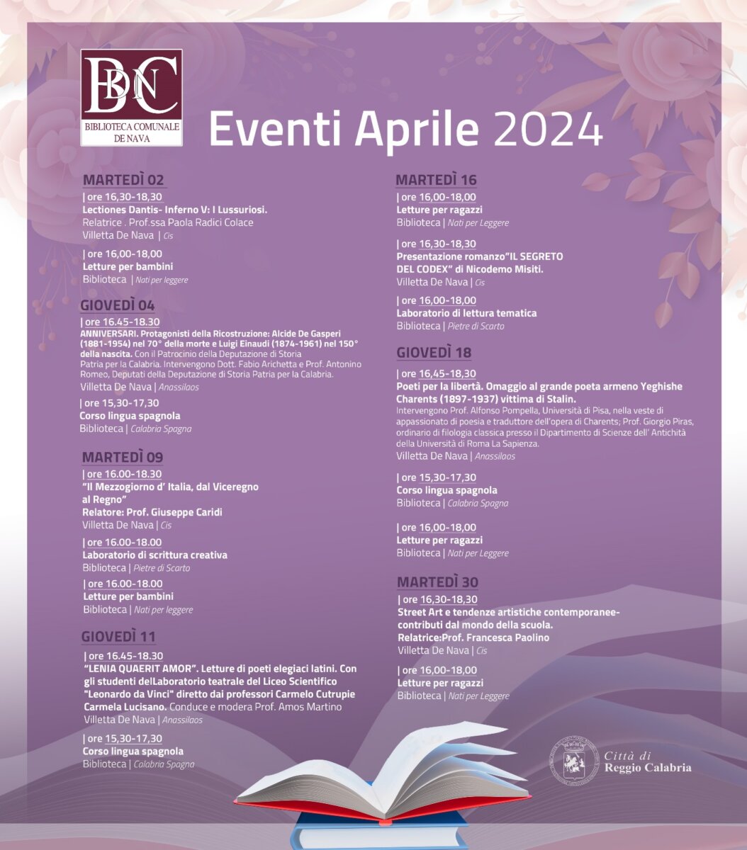 Biblioteca De Nava Eventi Aprile 2024