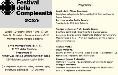Foto Manifesto Festival Della Complessità 2024 Primo Incontr 10 Giugno 2024