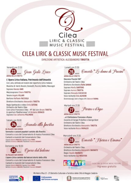 Manifesto Cilea Liric &amp Amp Classic Music Festival