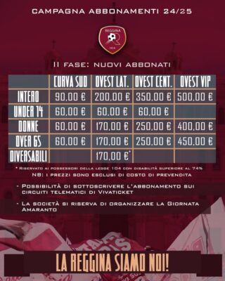 Reggina Nuovi Abbonamenti
