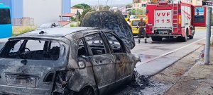 Auto Incendiata Semaforo Pellaro Ss 106 3