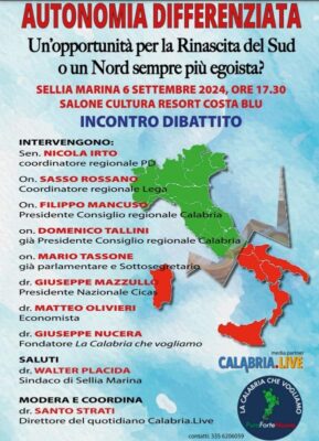 Locandina Sellia Marina Autonomia Differenziata