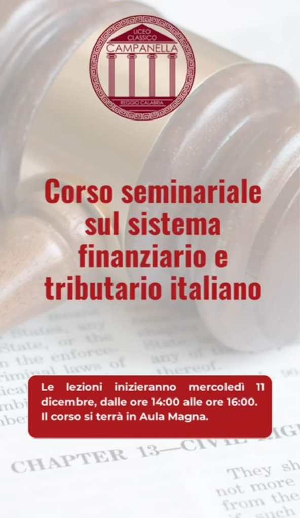 Corso Seminariale sul Sistema Finanziario e Tributario Italiano