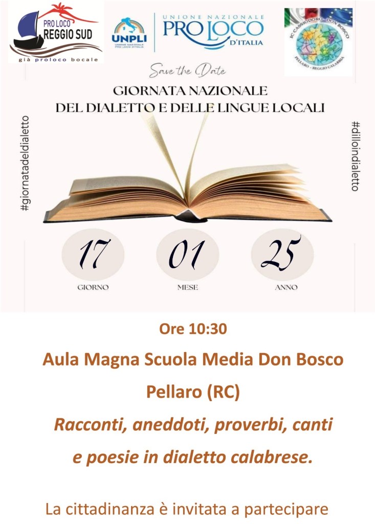 Giornata Nazionale Dialetto Lingue Locali locandina