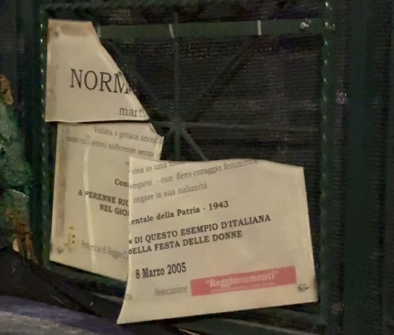 targa cossetto vandalizzata