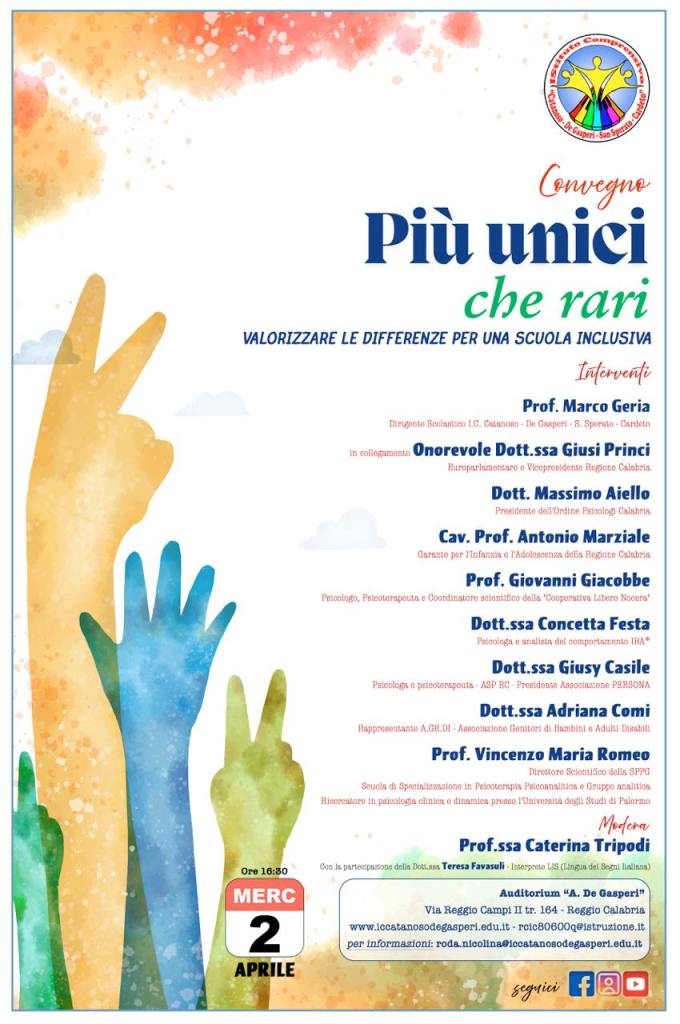 LOCANDINA CONVEGNO PIU' UNICI CHE RARI