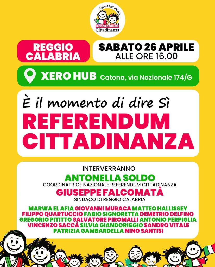 Locandina evento referendum cittadinanza