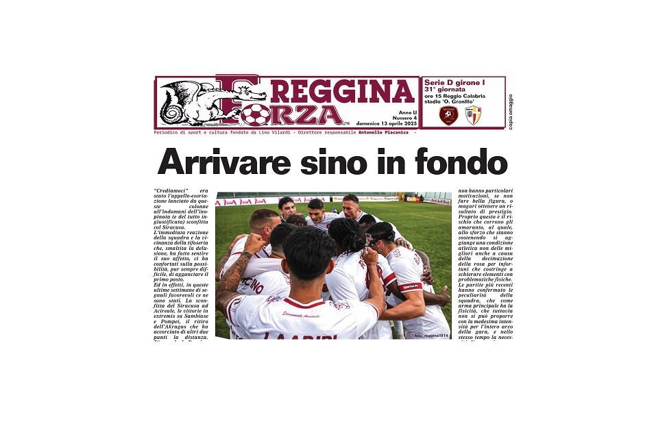 Forza Reggina, disponibile l’edizione contro la Nissa: ‘Arrivare sino in fondo’
