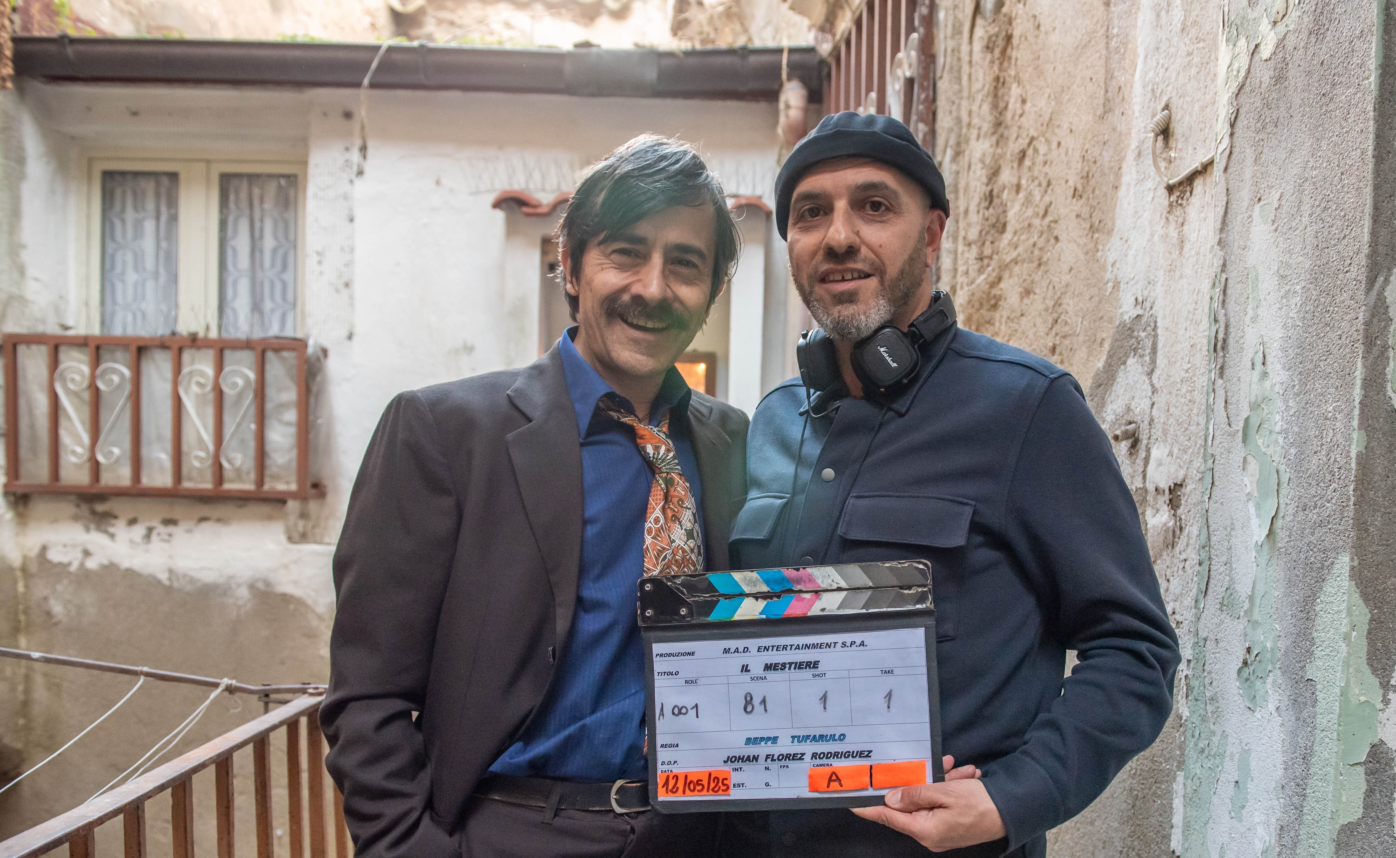 LUIGI LO CASCIO e BEPPE TUFARULO sul set di IL MESTIERE foto Ass Cul Krotografia