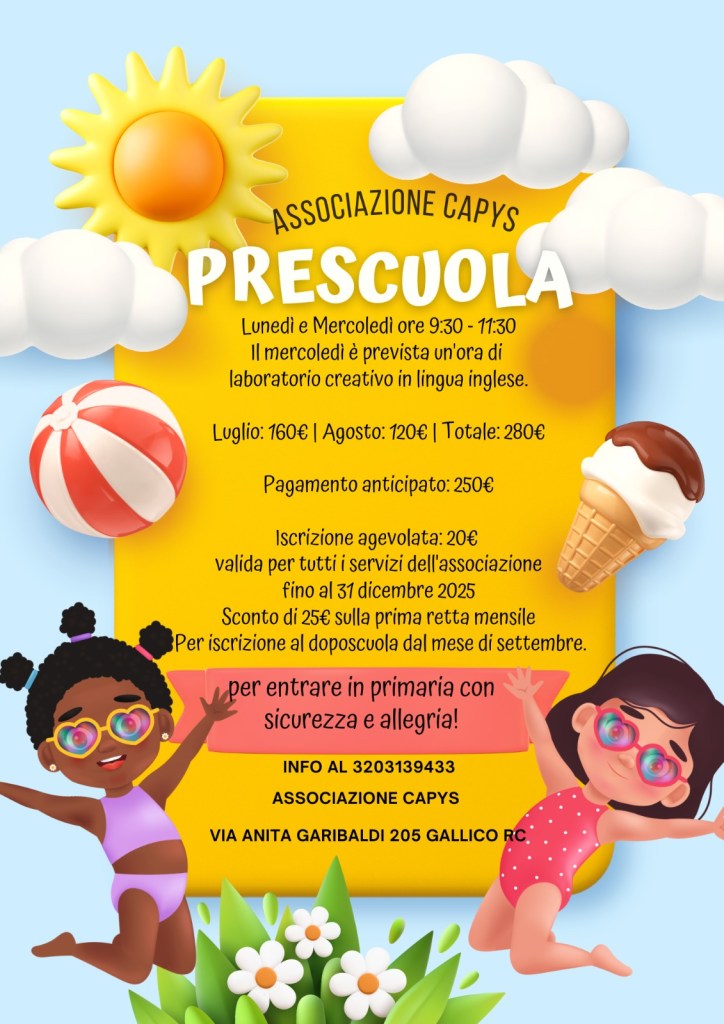 associazione capys doposcuola locandina