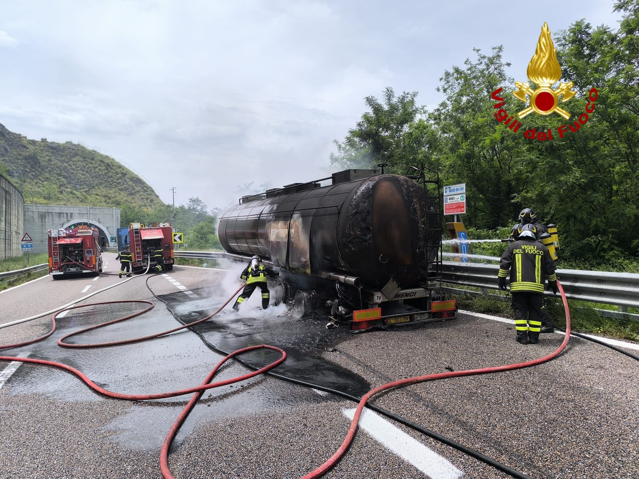 incidente a camion fiamme