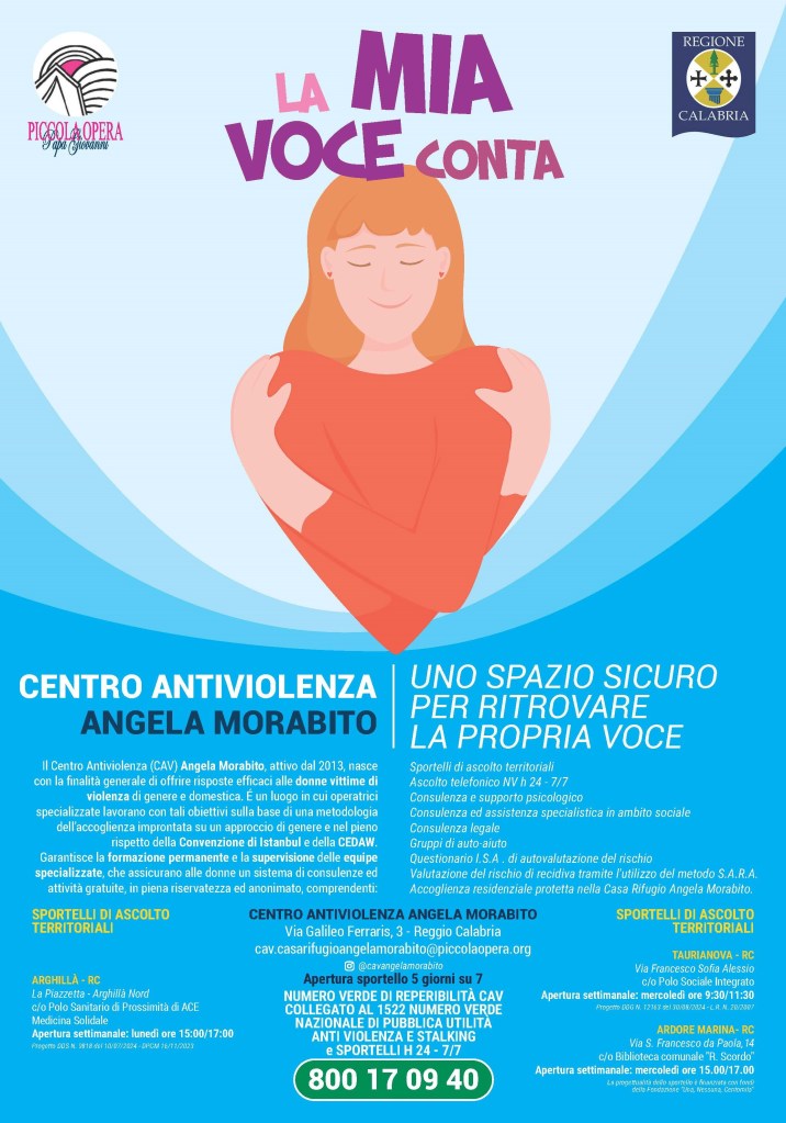 locandina Centro Antiviolenza A Morabito