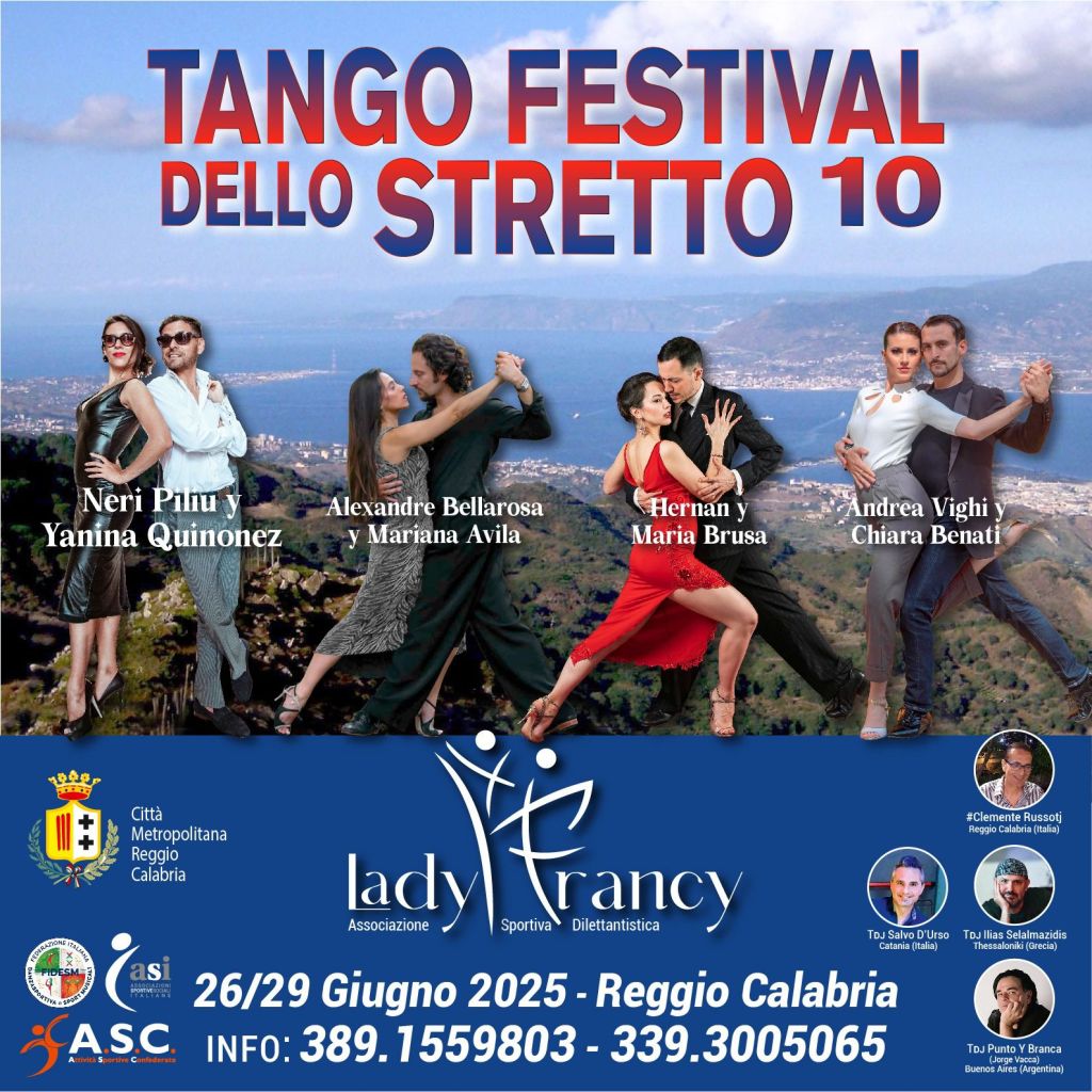 Locandina evento X ed Tango festival dello stretto