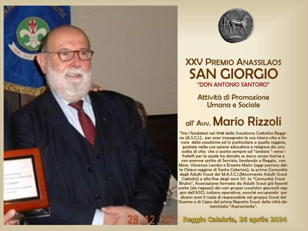 RC Il Premio San Giorgio Anassilaos a Mario Rizzoli