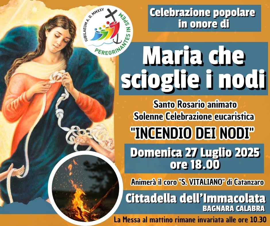 locandina scioglie nodi cittadella dell'immacolata bagnara