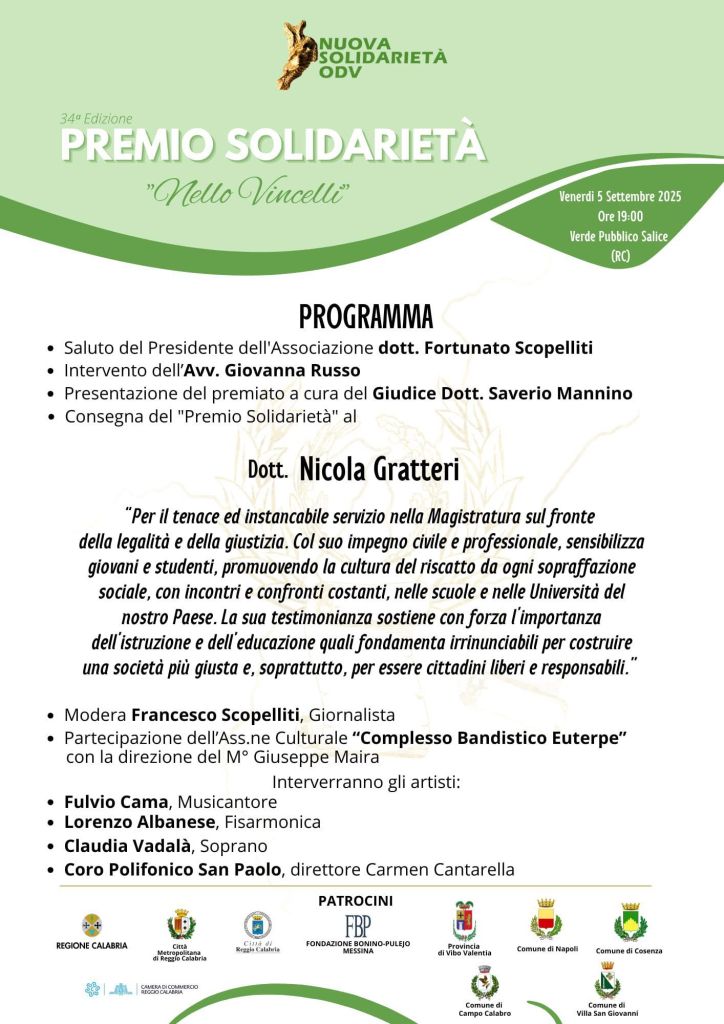Locandina Premio Solidarietà