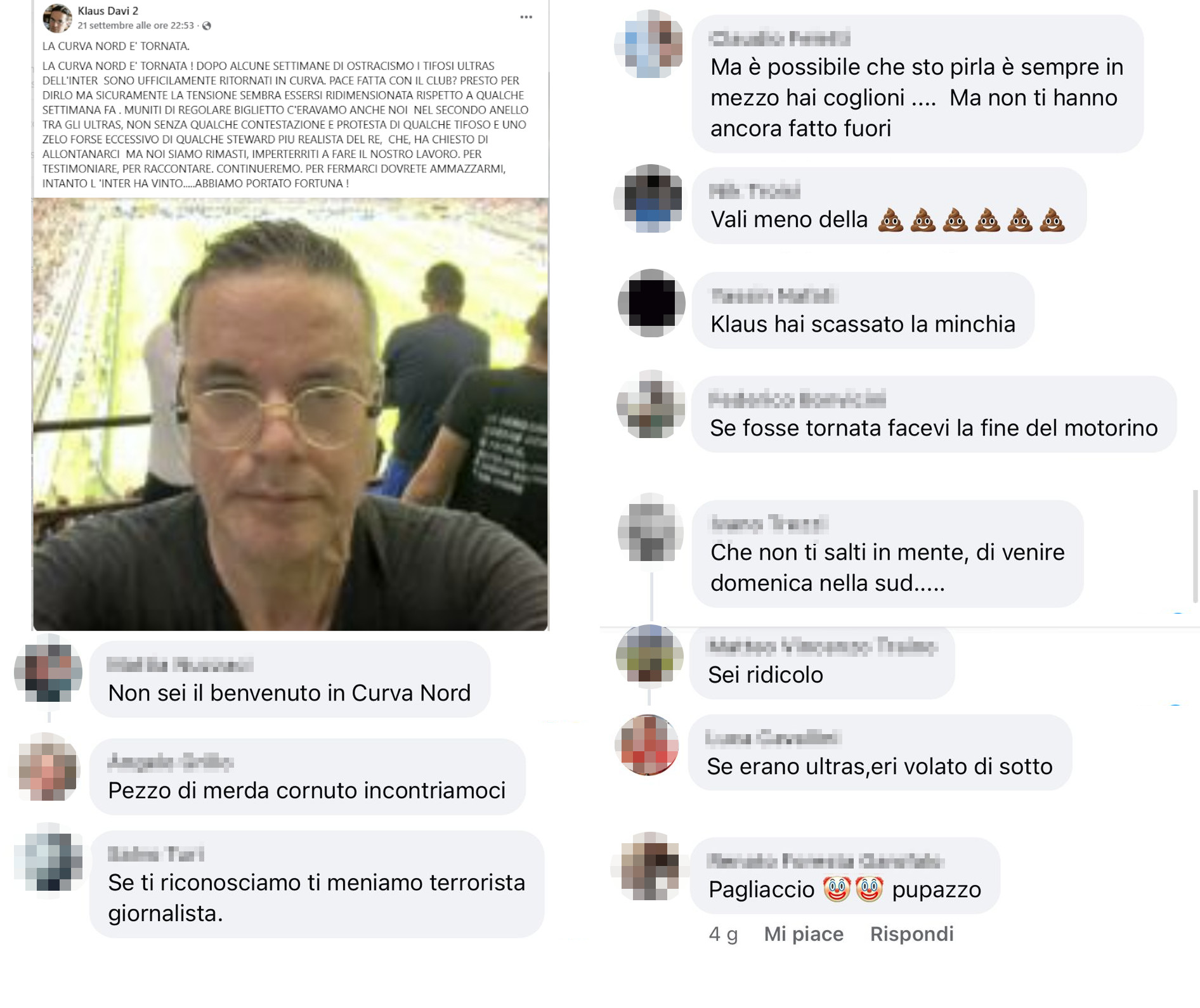 collage insulti post curva nord
