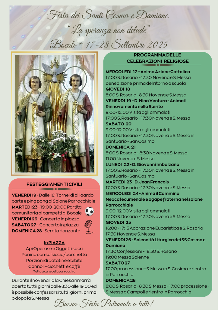 Festa santi cosma e damiano bocale