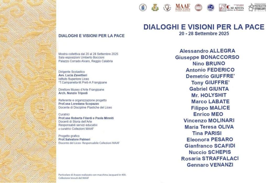 artisti palazzo alvaro dialoghi e visioni pace