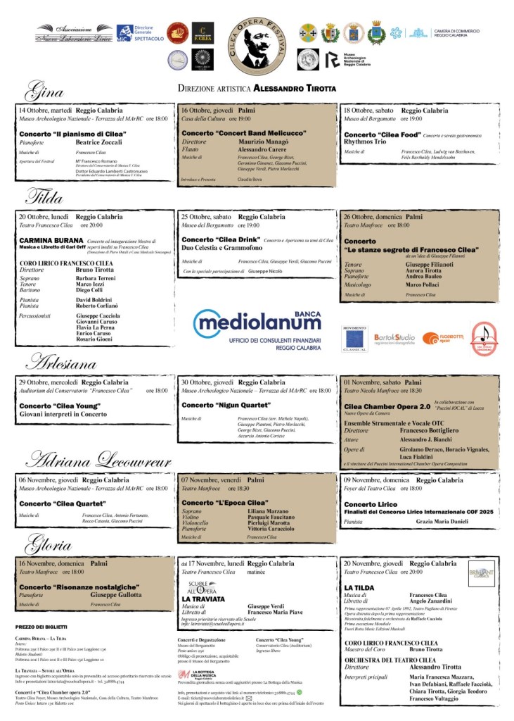 Cilea Opera Festival Programma