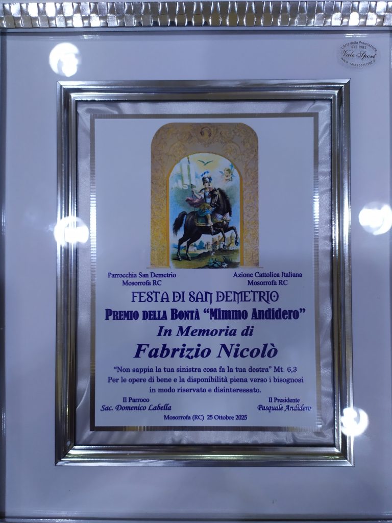 Targa Premio della Bontà