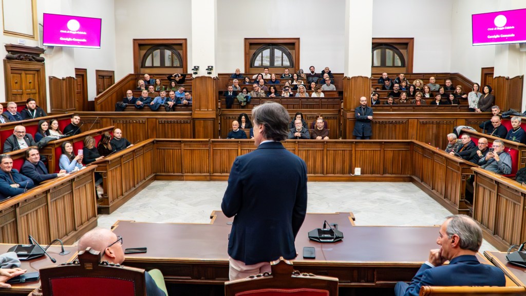 Saluti Falcomatà palazzo San Giorgio