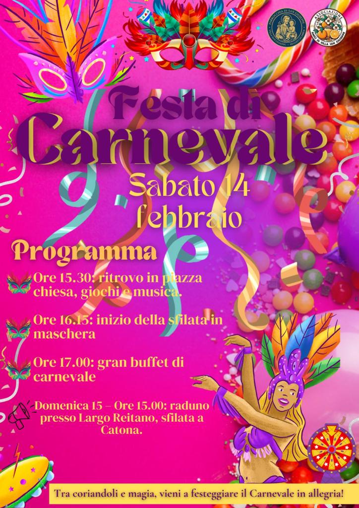 locandina carnevale villa san giuseppe