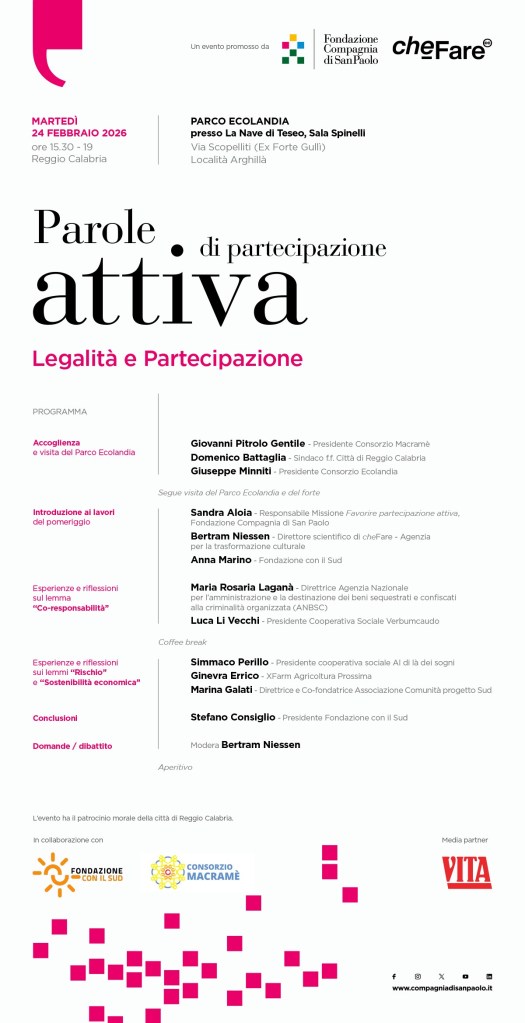 locandina fondazione con il sud partecipazione attiva