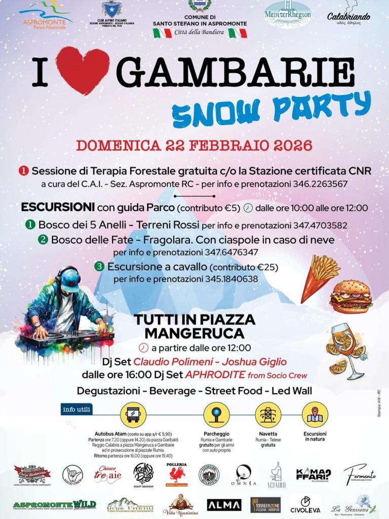 locandina gambarie snow party