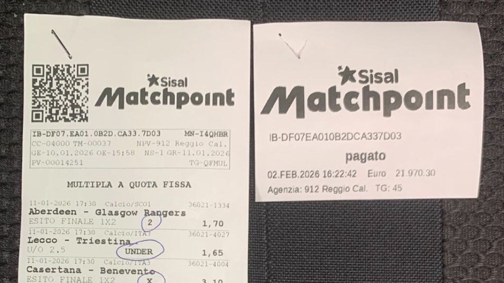 Reggio, gioca una schedina da €1,50 e ne vince quasi 22 mila