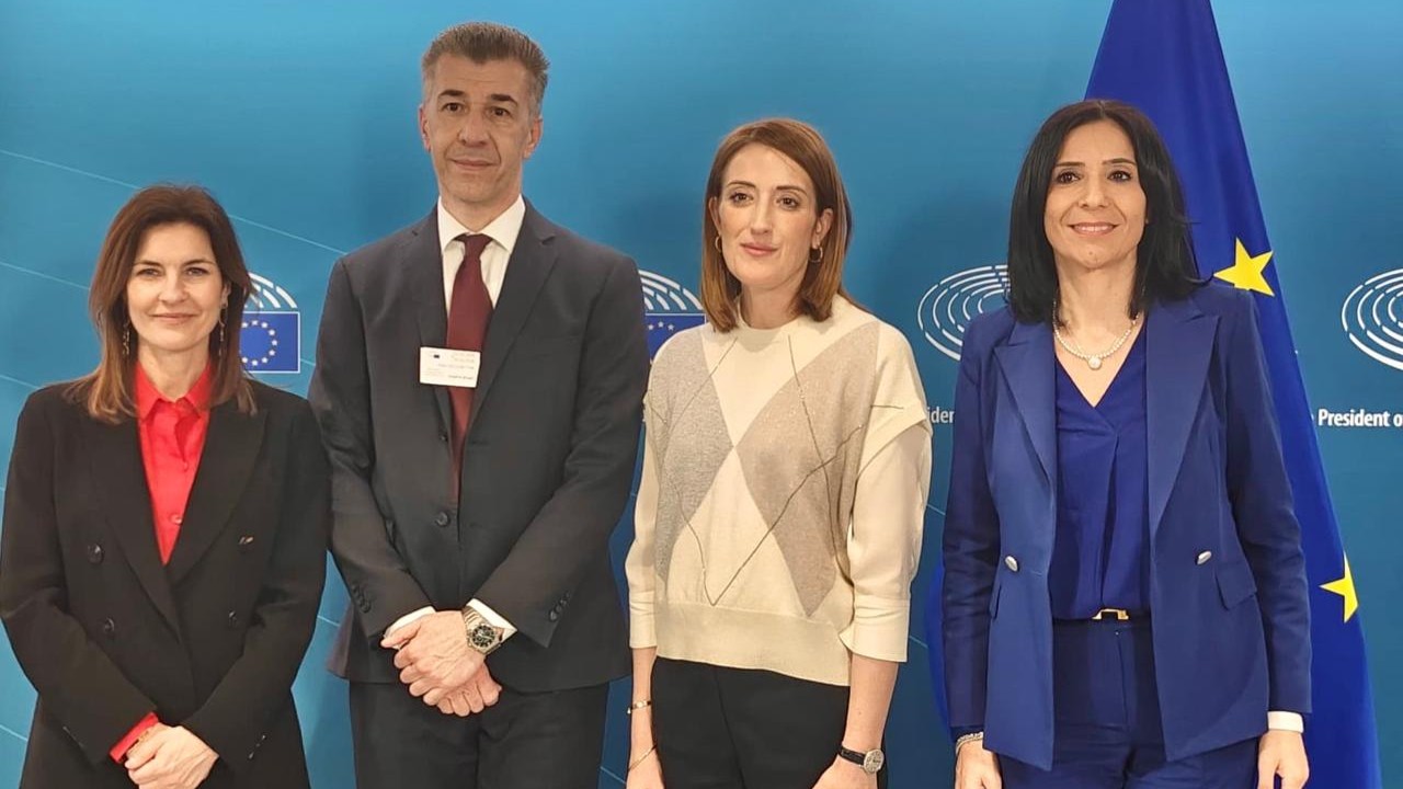 Foto On Princi con Pres Metsola On Moretti e Gino Cecchettin