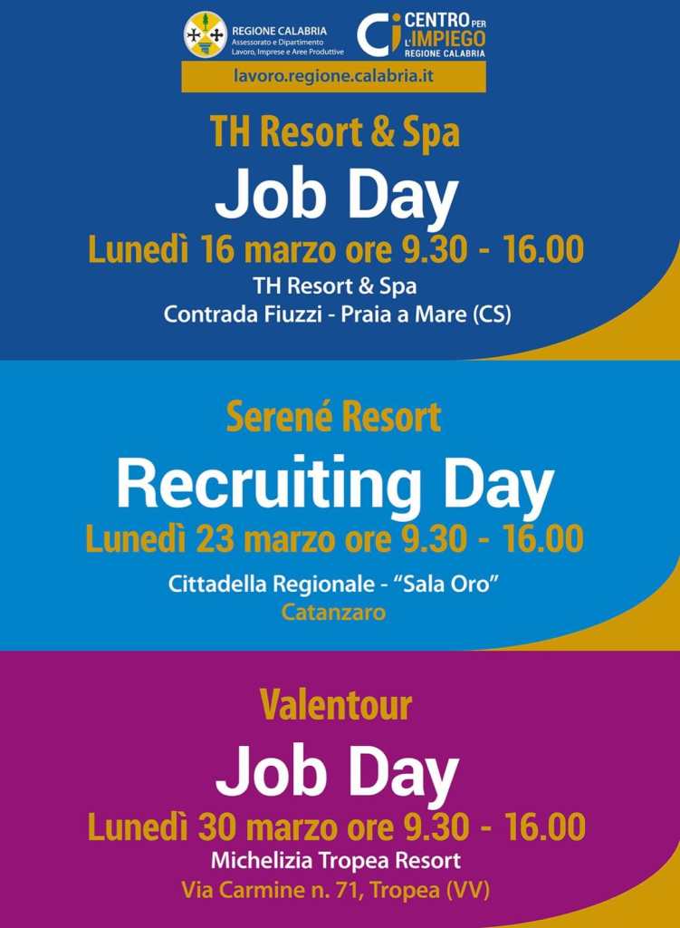 locandina recruiting day turismo