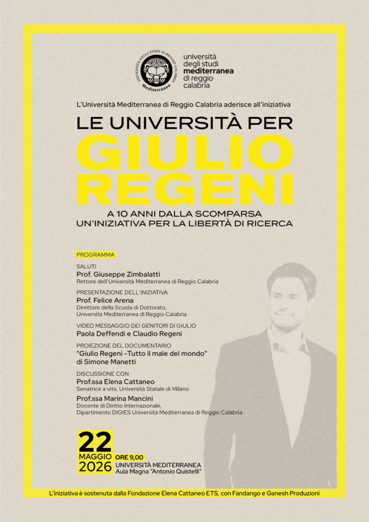 Locandina Regeni UNIRC