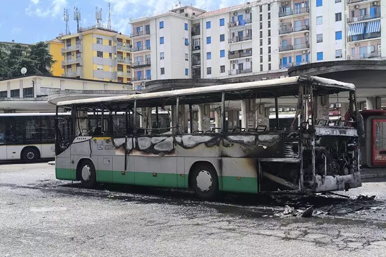 bus fiamme cosenza