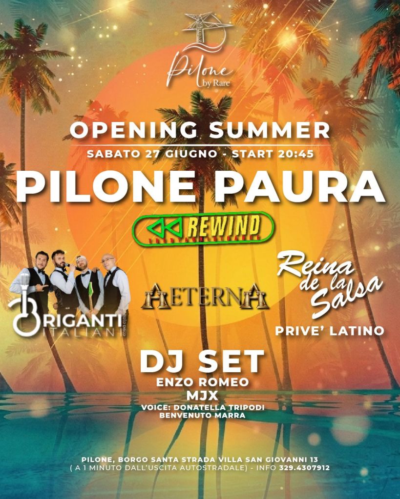 locandina opening summer pilone
