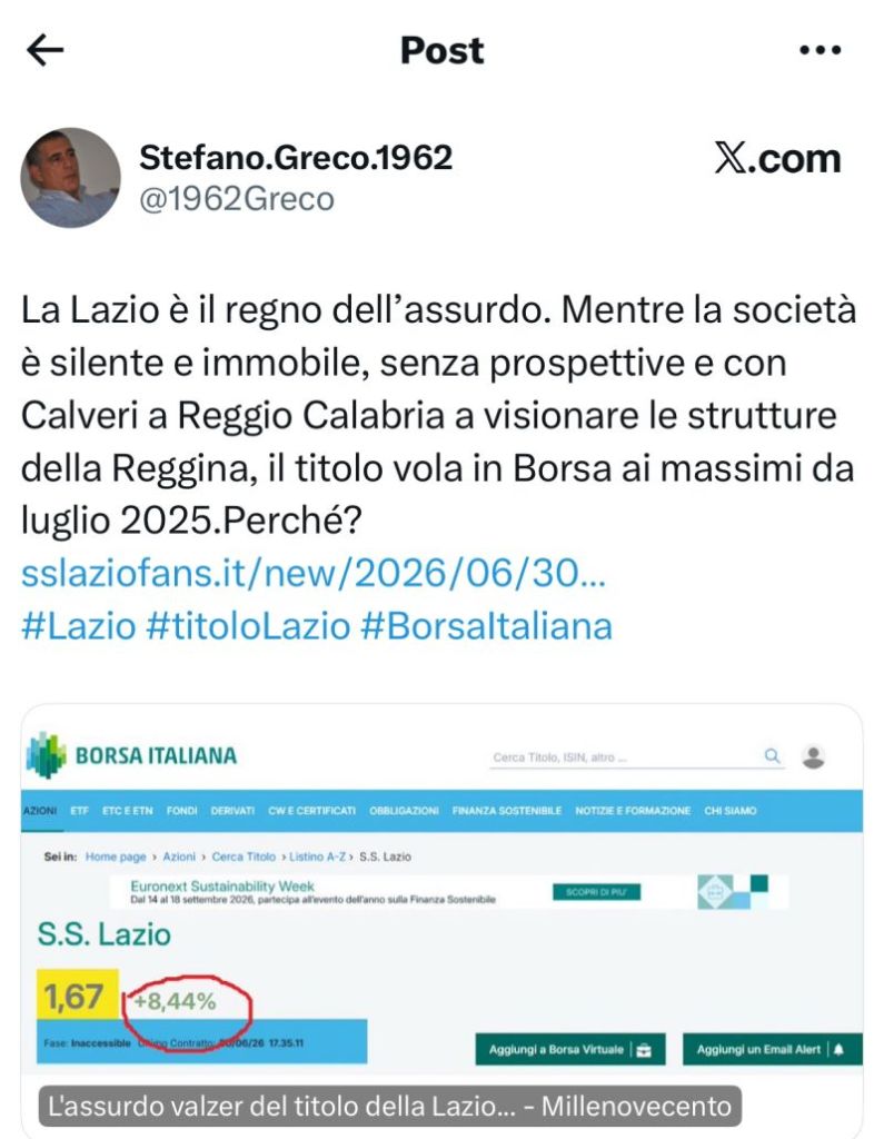 Post giornalista Lazio