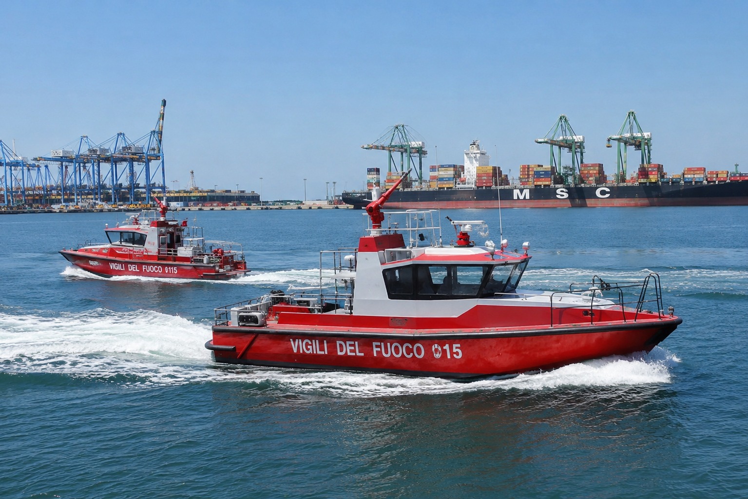 vigili fuoco porto gioia tauro