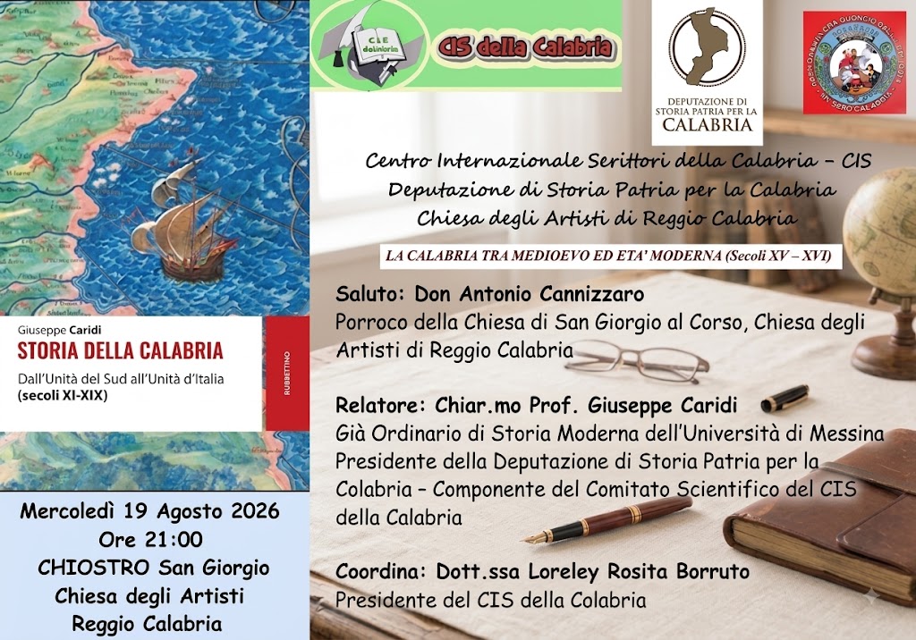 Foto manifesto La Calabria tra Medioevo ed età moderna Secoli XV XVI)