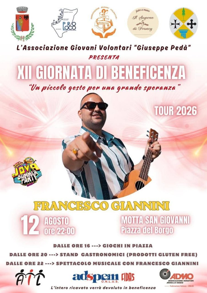 motta san giovanni beneficenza pedà locandina